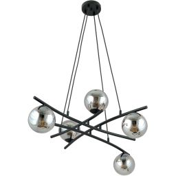 Emibig Essa lampa wisząca 5x10 W czarna-grafitowa 1203/5