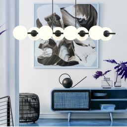 Emibig Rory lampa wisząca 8x10 W biała-czarna 1205/8