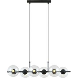 Emibig Rory lampa wisząca 6x10 W czarna-przezroczysta 1206/6