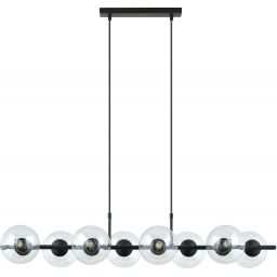 Emibig Rory lampa wisząca 8x10 W czarna-przezroczysta 1206/8