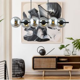 Emibig Rory lampa wisząca 6x10 W czarna-grafitowa 1207/6