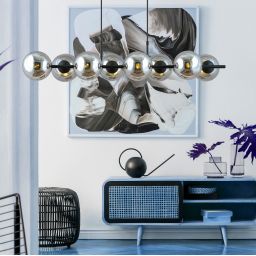 Emibig Rory lampa wisząca 8x10 W czarna-grafitowa 1207/8