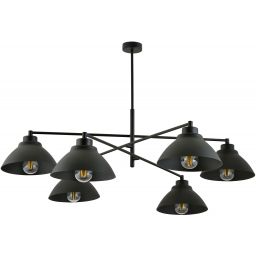 Emibig Maverick lampa podsufitowa 6x15 W czarna 1211/6