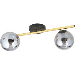 Emibig Splendi lampa podsufitowa 2x10 W czarna-złota-grafitowa 1246/2