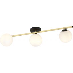 Emibig Splendi lampa podsufitowa 3x10W czarny/złoty/opal 1248/3