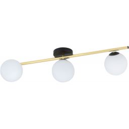 Emibig Splendi lampa podsufitowa 3x10W czarny/złoty/opal 1248/3