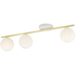 Emibig Monza lampa podsufitowa 3x10W biały/złoty/opal 1253/3