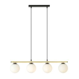 Emibig Allora lampa wisząca 4x10 W czarny/szkło mleczne 1254/4