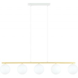 Emibig Allora lampa wisząca 5x10 W biały/szkło mleczne 1255/5