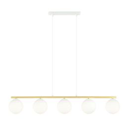 Emibig Allora lampa wisząca 5x10 W biały/szkło mleczne 1255/5