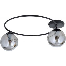 Emibig Sopra lampa podsufitowa 2x10 W czarna-przydymiona 1256/2