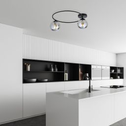 Emibig Sopra lampa podsufitowa 2x10 W czarna-przydymiona 1256/2