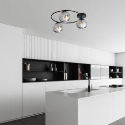 Emibig Sopra lampa podsufitowa 3x10 W czarna-przydymiona 1256/3