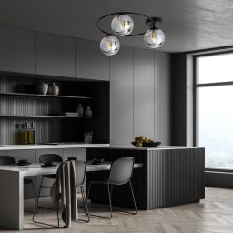 Emibig Sopra lampa podsufitowa 3x10 W czarna-przydymiona 1256/3