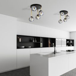 Emibig Dolce lampa podsufitowa 4x10 W czarna-przydymiona 1259/4