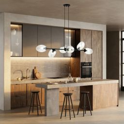 Emibig Pandora lampa wisząca 6x10 W czarny/szkło przezroczyste 1262/6