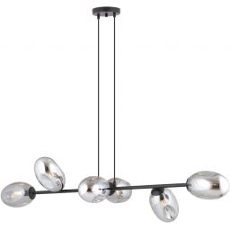 Emibig Pandora lampa wisząca 6x10 W czarny/szkło grafitowe 1263/6