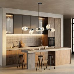 Emibig Pandora lampa wisząca 6x10 W czarny/szkło miodowe 1264/6