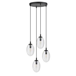 Emibig Astral lampa wisząca 4x10 W czarny/szkło przejrzyste 1265/4PREM