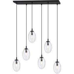Emibig Astral lampa wisząca 6x10 W czarny/szkło przejrzyste 1265/6