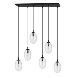 Emibig Astral lampa wisząca 6x10 W czarny/szkło przejrzyste 1265/6