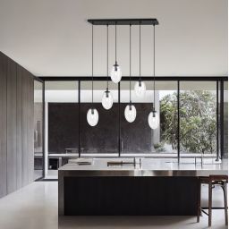 Emibig Astral lampa wisząca 6x10 W czarny/szkło przejrzyste 1265/6