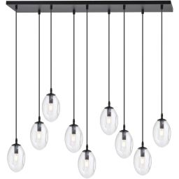 Emibig Astral lampa wisząca 9x10 W czarny/szkło przejrzyste 1265/9