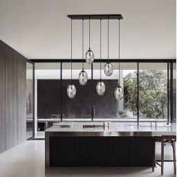 Emibig Astral lampa wisząca 6x10 W czarny/szkło grafitowe 1266/6