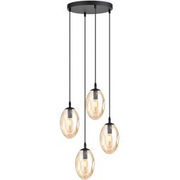 Emibig Astral lampa wisząca 4x10 W czarny/szkło miodowe 1267/4PREM