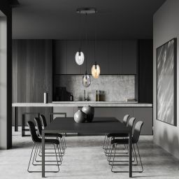 Emibig Astral lampa wisząca 3x10 W czarny/przezroczysty/grafitowy/miodowy 1268/3PREM