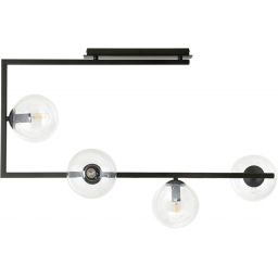 Emibig Soma lampa podsufitowa 4x10 W czarny/szkło przejrzyste 1289/4
