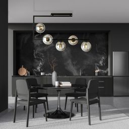 Emibig Soma lampa podsufitowa 5x10W czarny/szkło grafitowe 1290/5