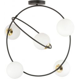 Emibig Stardom lampa podsufitowa 5x10W czarny/szkło mleczne 1293/5