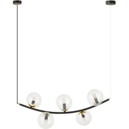 Emibig Ritz lampa wisząca 5x10W czarny/szkło przezroczyste 1296/5