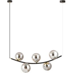Emibig Ritz lampa wisząca 5x10W czarny/szkło grafitowe 1297/5