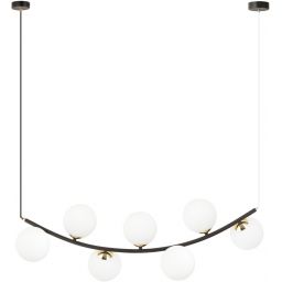 Emibig Ritz lampa wisząca 7x10W czarny/szkło mleczne 1298/7