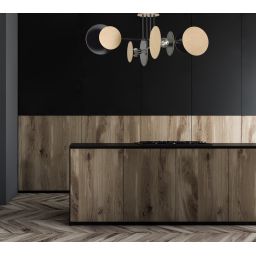 Emibig Zita lampa podsufitowa 4x15 W czarna-drewno 173/4