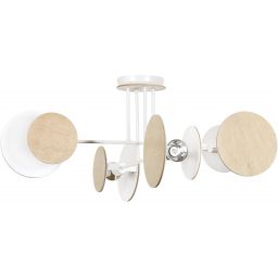 Emibig Zita lampa podsufitowa 4x15 W biała-drewno 174/4