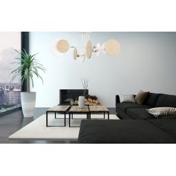 Emibig Zita lampa podsufitowa 4x15 W biała-drewno 174/4