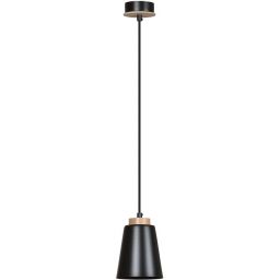 Emibig Bolero lampa wisząca 1x15 W czarna-drewno 442/1