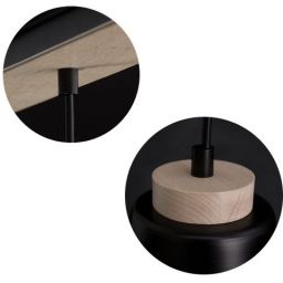 Emibig Bolero lampa wisząca 1x15 W czarna-drewno 442/1