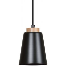Emibig Bolero lampa wisząca 1x15 W czarna-drewno 442/1