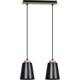 Emibig Bolero lampa wisząca 2x15 W czarna-drewno 442/2
