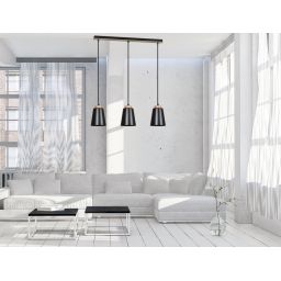 Emibig Bolero lampa wisząca 3x15 W czarna-drewno 442/3