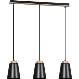 Emibig Bolero lampa wisząca 3x15 W czarna-drewno 442/3