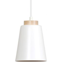 Emibig Bolero lampa wisząca 1x15 W biała-drewno 443/1
