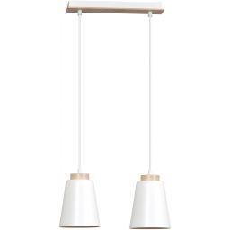Emibig Bolero lampa wisząca 2x15 W biała-drewno 443/2