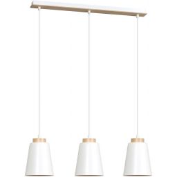Emibig Bolero lampa wisząca 3x15 W biała-drewno 443/3