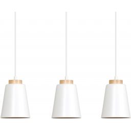 Emibig Bolero lampa wisząca 3x15 W biała-drewno 443/3