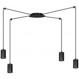 Emibig Traker lampa wisząca 4x8 W czarna 524/4